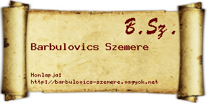 Barbulovics Szemere névjegykártya